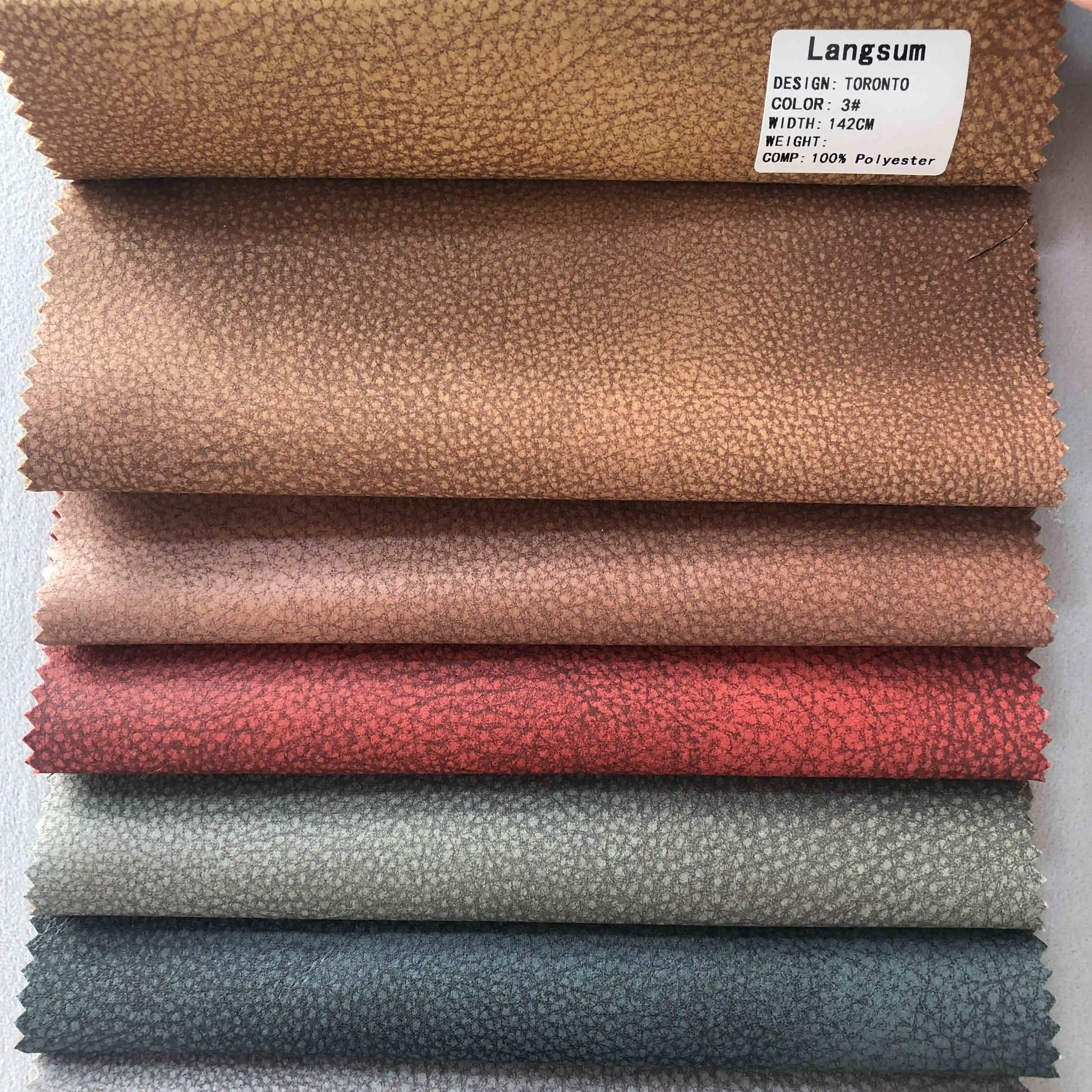 Ecofriendly Artificial Leather Fabric Upholstery suede synthetic leather for sofa and car seat cover