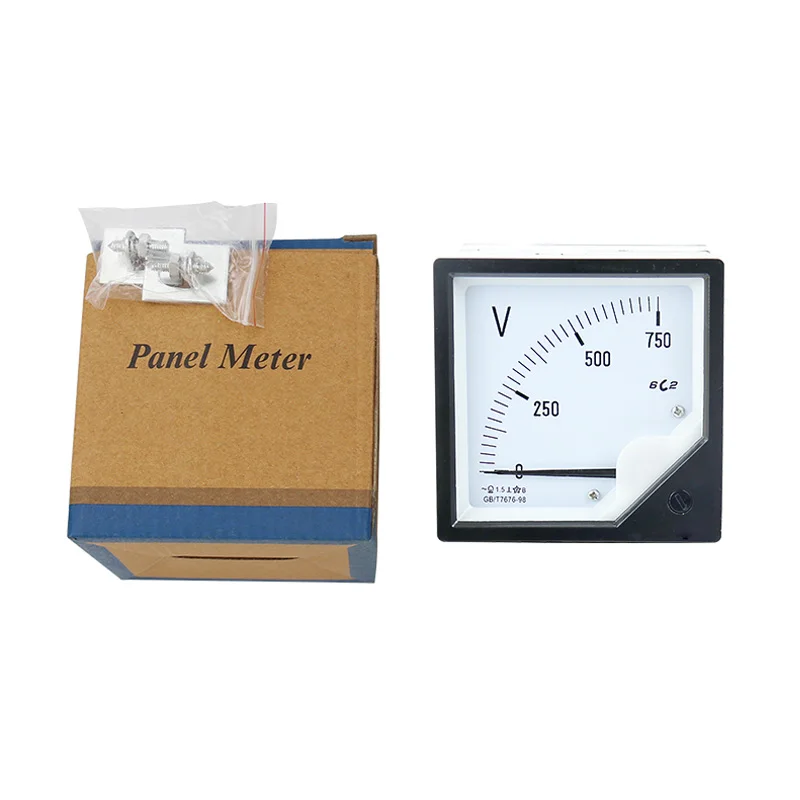 6C2 DC Volt Meter 5V 10V 15V 30V 75V 100V 150V 300V 500V 750V 1000V Panel Analog Voltmeter Voltage Meter Electric Meters