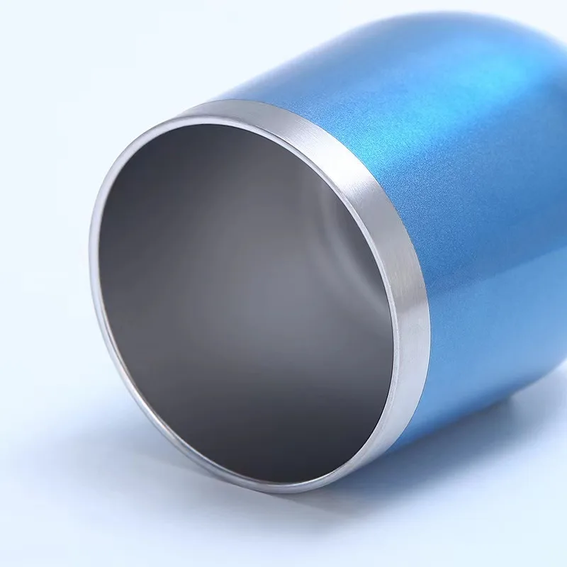 2024 Durable Double Wall Insulated Powder Coated Egg Shape Stainless Steel Thermal Flask 12oz Beer Wine Tumblers