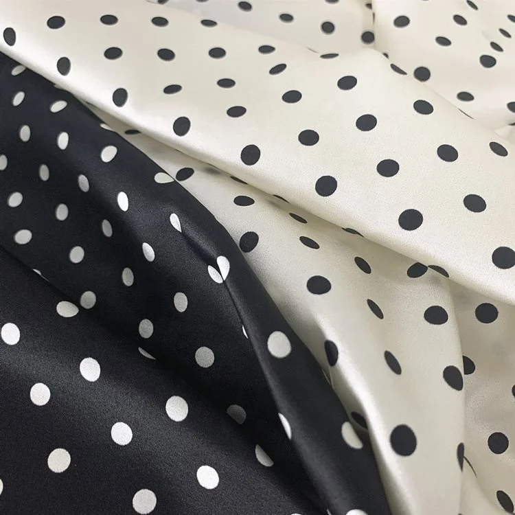 100% silk  satin digital printed silk satin fabric  circle design printed silk fabric