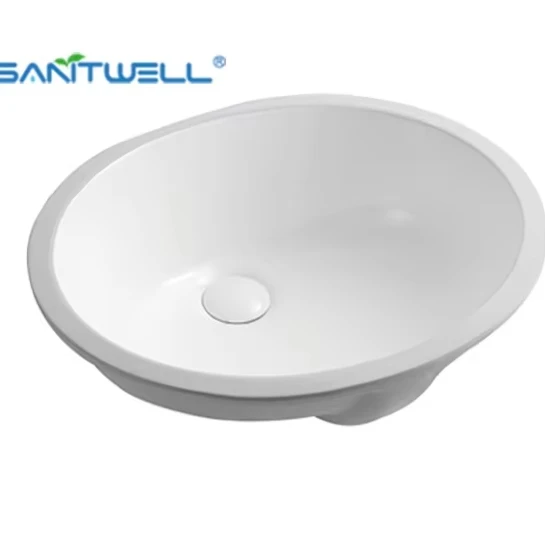 Modern European Style High Quality Washroom Rectangular Shape Under Counter Ceramic Basin for Sale
