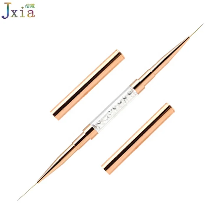 Профессиональные двухсторонние ногти Jiexia цвета розового золота, 3D акриловая ручка для скульптуры, однотактная кисть для рисования ногтей