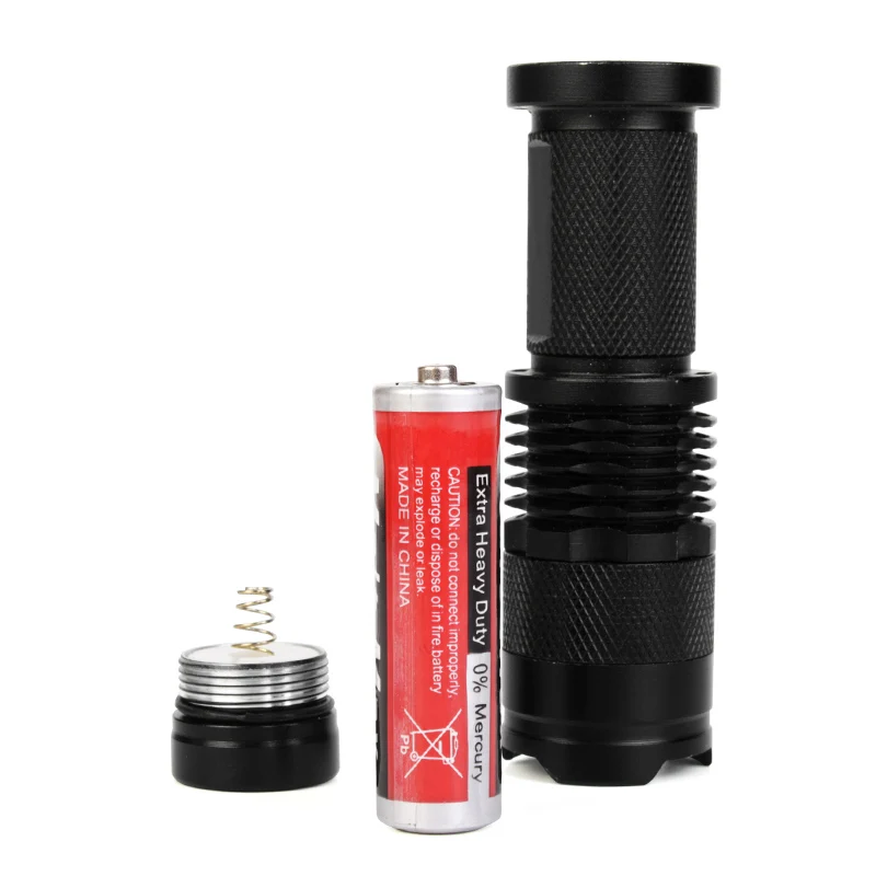 LED Mini Strong Light Alumiun alloy Flashlight SK68 Dual Purpose Power Supply 18650/AA Telescopic zoom Flashlights