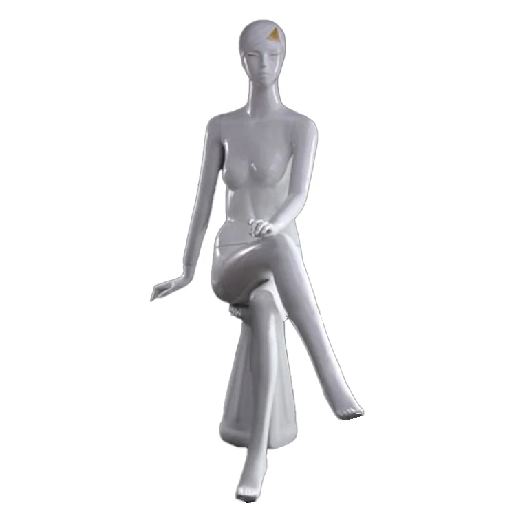 Cheap female sitting mannequin abstract AFELLOW mannequin abstract head white glossy mannequin AFFS41