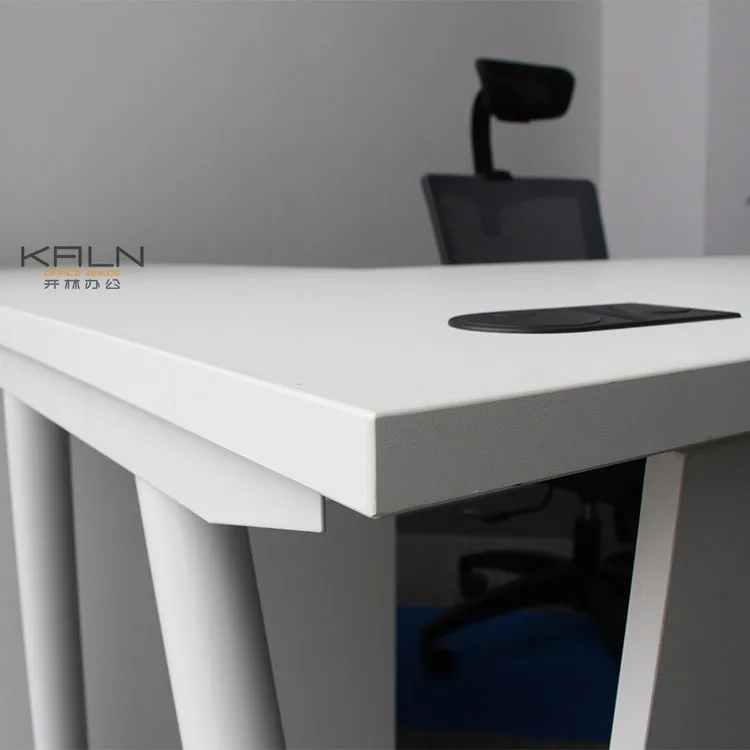 Hot selling good price modern solid wooden white executive office writing desk L shape office boss ceo manager table customized