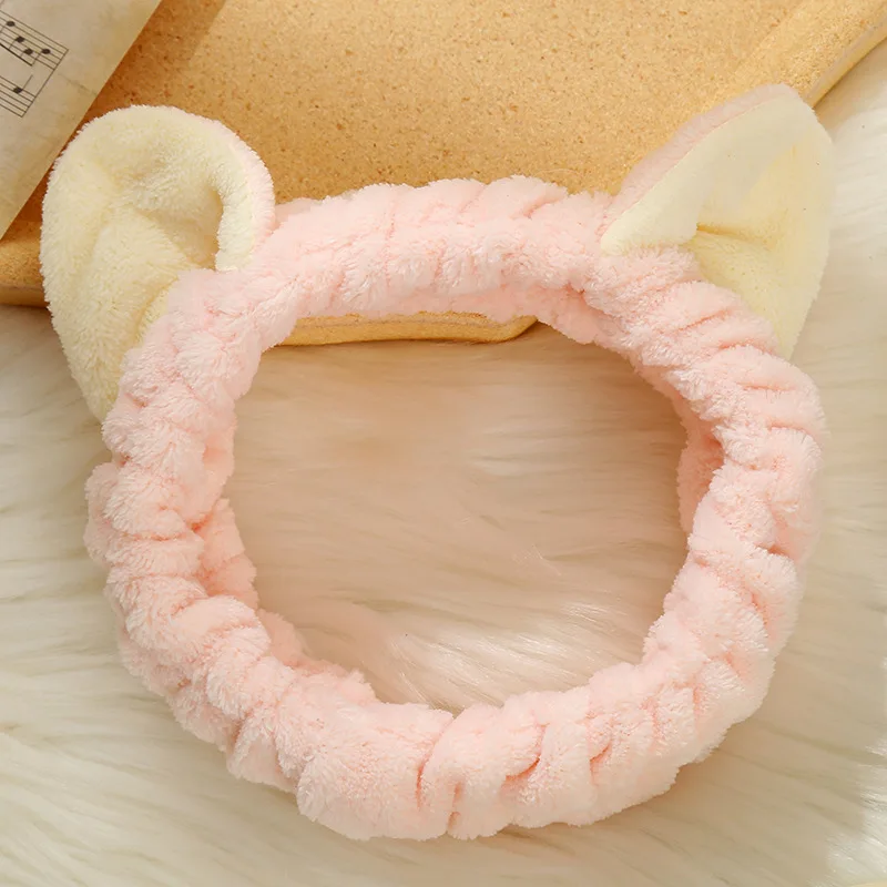 Wholesale custom high-end beauty salon special face wash makeup spa comfortable soft cat ears hair band for women