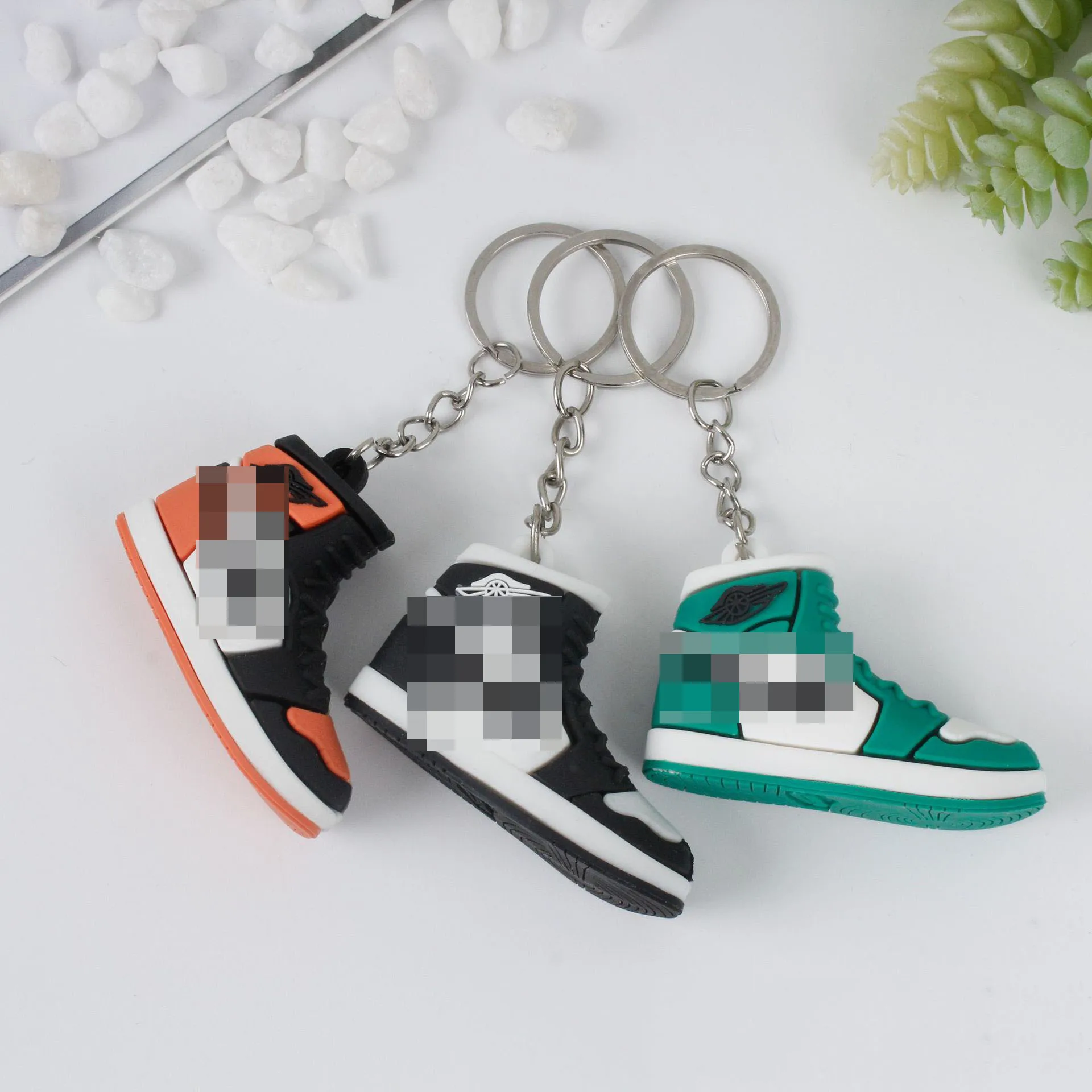 
Hot selling sports style soft rubber shoes key ring air jordan birthday gift keychain 