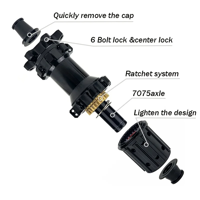 YAR M14 MTB hub ratchet system center lock boost axle hub Rear.12*142mm & 12*148mm boost 28holes