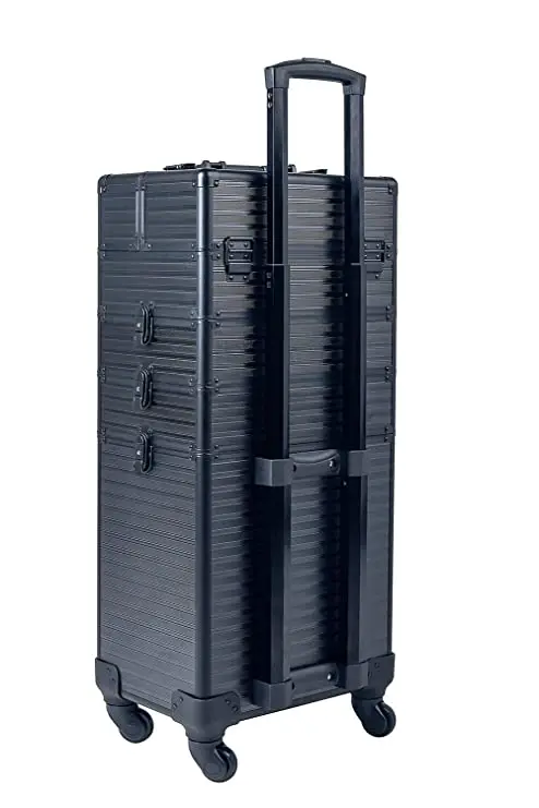 Foldable Rolling Manicure Table Nail Desk Makeup Train Case Cosmetic Trolley Travel Organizer for Makeup Tool Case Plastic Case