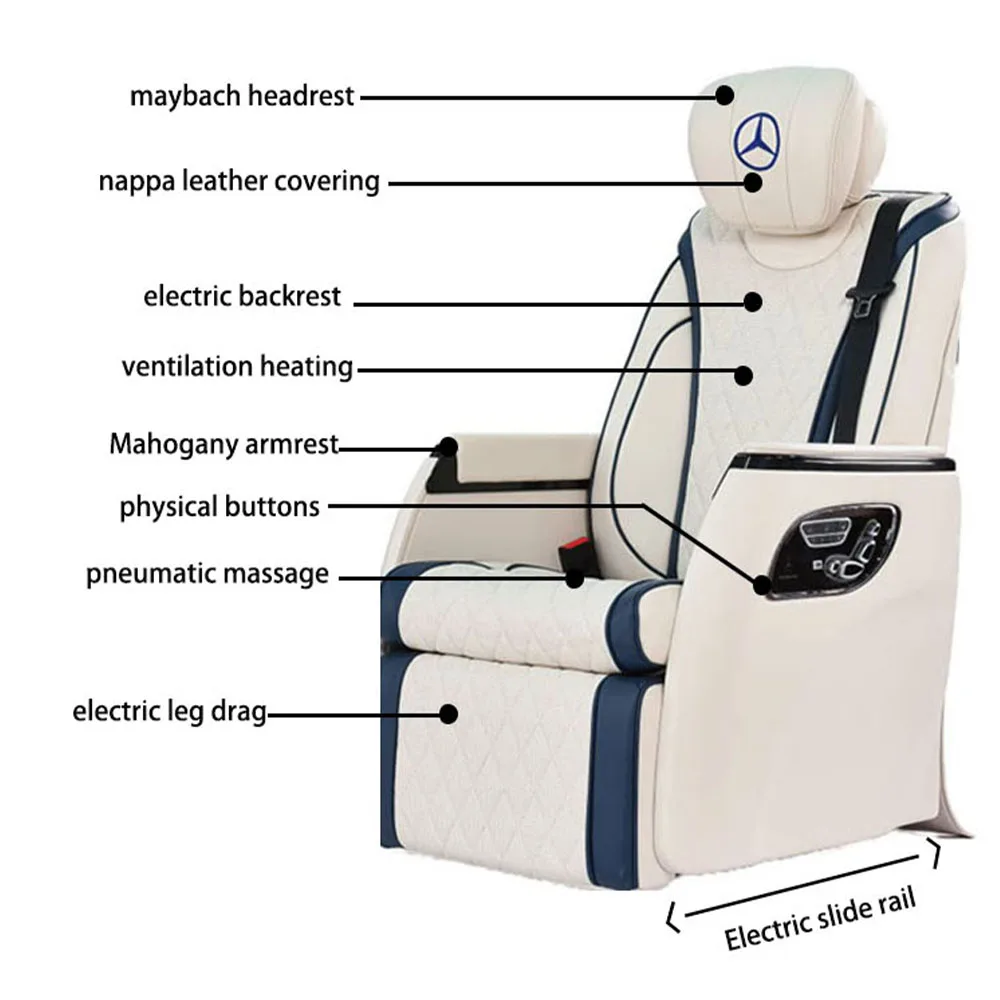 Interior Modified electric vip luxury car seat with massage ventilated for toyota hiace van  alphard