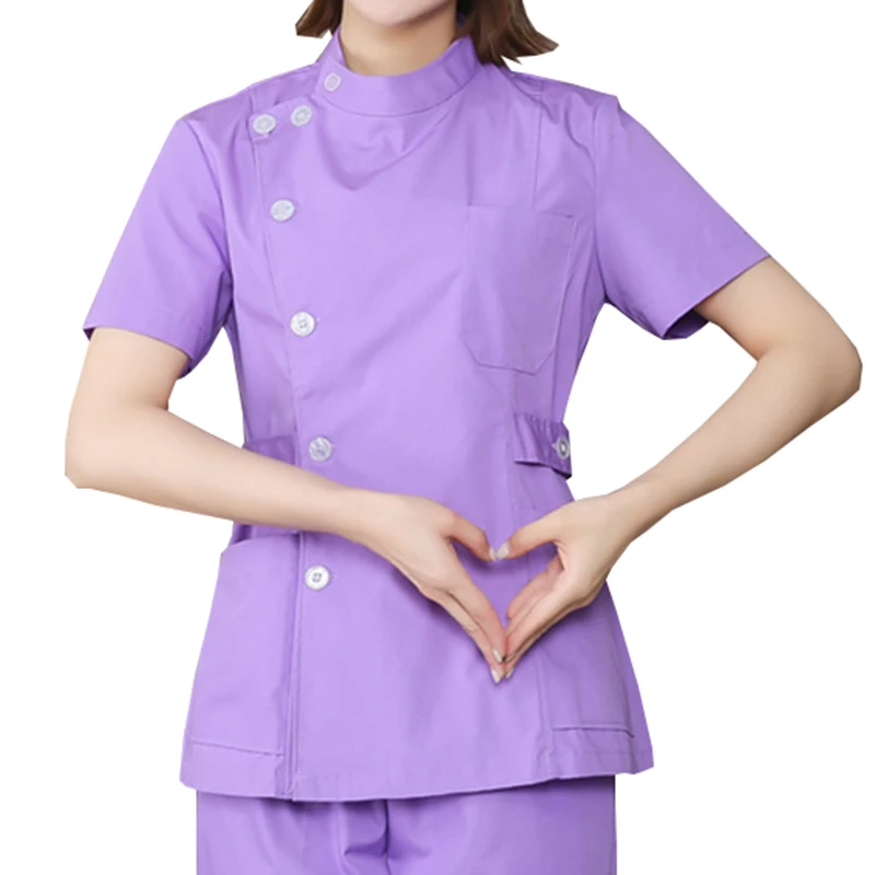 High Quality Full Medical Fashion Dress Nursing Beauty Salon Linen Tunic Classic Hospital Male Uniform