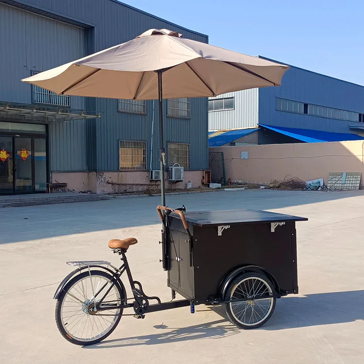 New design ice cream push cart mobile outdoor juices and ice cream vending kiosk trailer retail fast food cart store truck