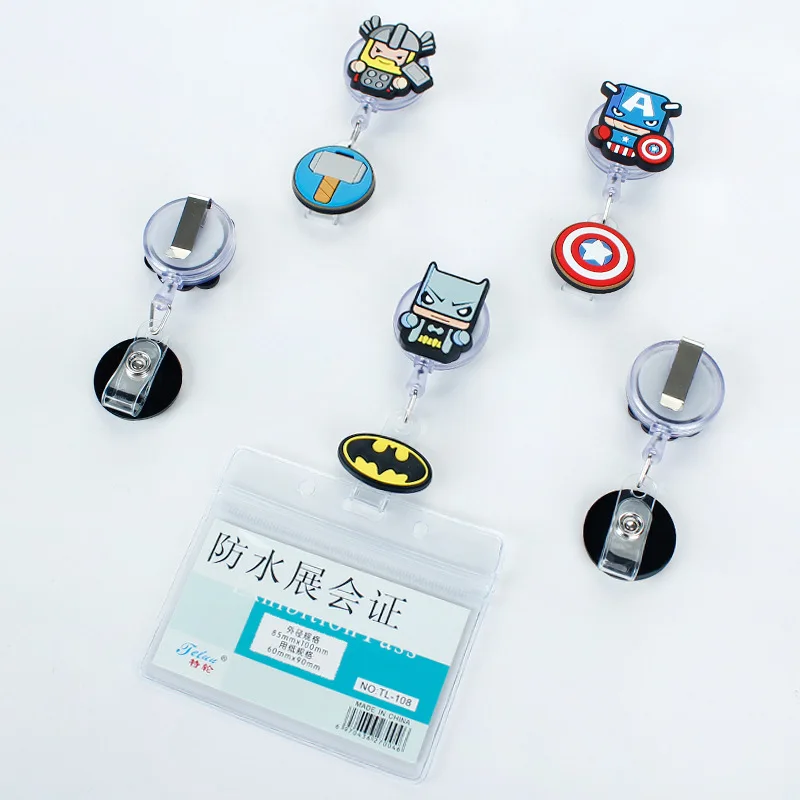 Blank Badge Reel Badge Reel Floral Colorful Retractable Plastic Badge Reel