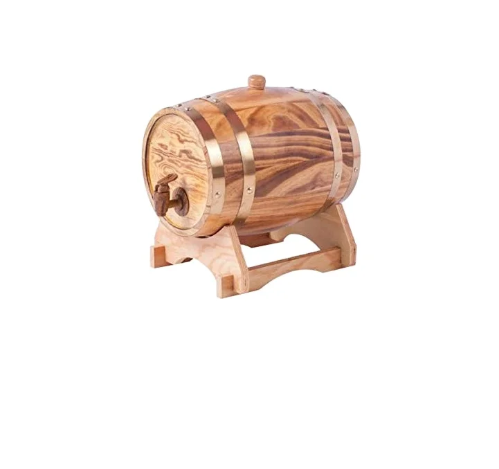 5L Pine Aged Barrel Wine and Whiskey Dispenser CNLF Ice Bucket and Beverage Tubs