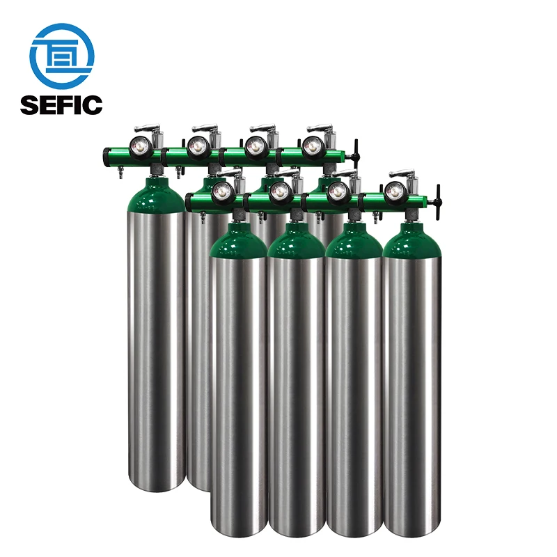 Factory DOT MD/ME Sizes Portable Empty New Aluminum Gas Cylinder Filling O2 Medical Oxygen Cylinders