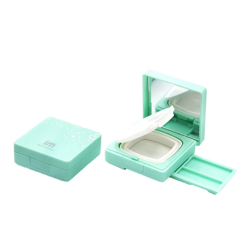 wholesale unique square mini slide compact powder mirror case empty compact powder