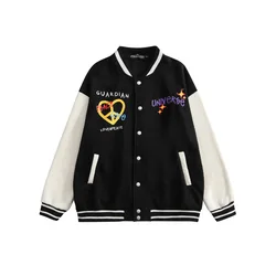 2022 high quality autumn winter american vintage custom printed unisex lover college streetwear baseball varsity jacket