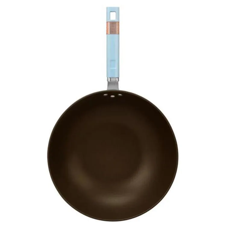 Hot Sale Non Stick wok Pan With Lid Titanium gold non-stick Frying Pan carbon steel Kitchen Cookware