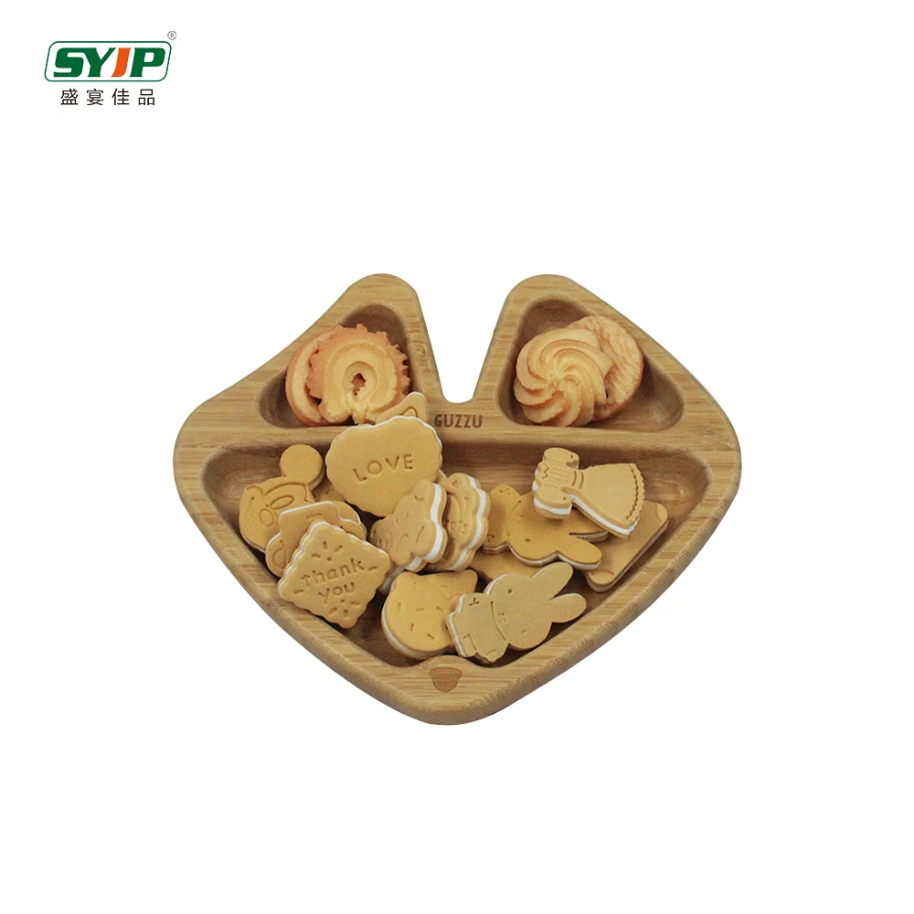 Wholesale Baby Tableware Dining Wooden Baby Feeding Plate Set