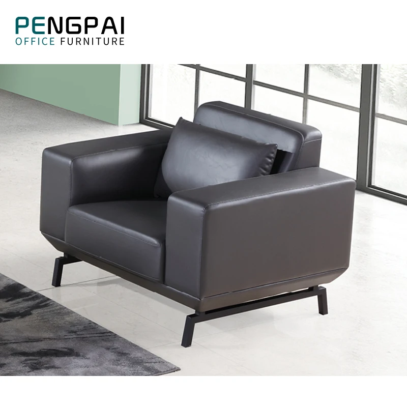PENGPAI New Design PU Leather  Office Sofa  Lounge Sofa Design Furniture with Backrest Office Furniture