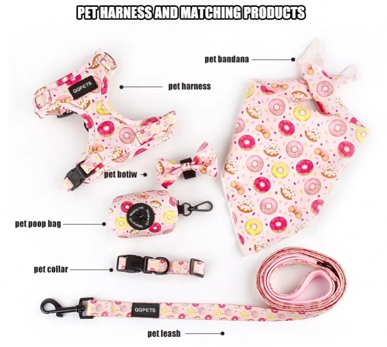 Factory Supplying Dog Harness Set Logo One Small Pet Collars Collar And Leashes