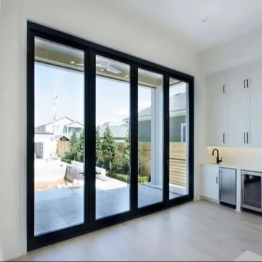 telescopic sliding wardrobe door with anti-collision function home sliding security door