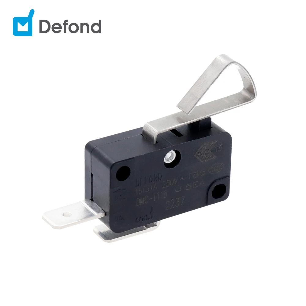 Defond 15a 125 250v spst микропереключатель 2 pin микро переключатель DMC-1115-BA-TAC34-01R t85 5e4 угол Рычаг Микро Переключатель