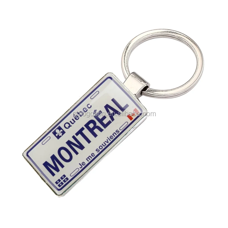 Zinc Alloy Canada Quebec Key Chain Mini License Plate Montreal Souvenir Keyring Keychains for Gift Shops
