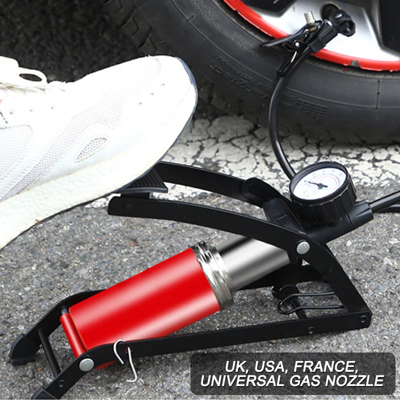 Ball inflator, mountain bike pedal inflator, football basketball single tube pedal high-pressure pump.