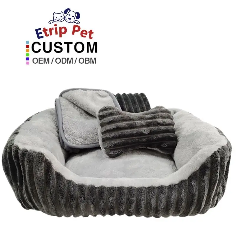 Etrip wholesale chew proof washable small puppy cama de para perros grandes gatos custom logo luxury cat pet dog bed for dogs