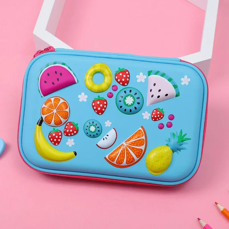 Factory Price Custom Design EVA Zipper Cartoon Design Printed Pattern Rectangular Pencil Bag Pencil Case
