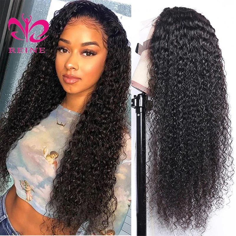 New Fashion Brazilian Women Hair Kinky Curly Lace Frontal Wig Human Hair,Full Stock 100 Human Hair 150% density Lace Front Wigs
