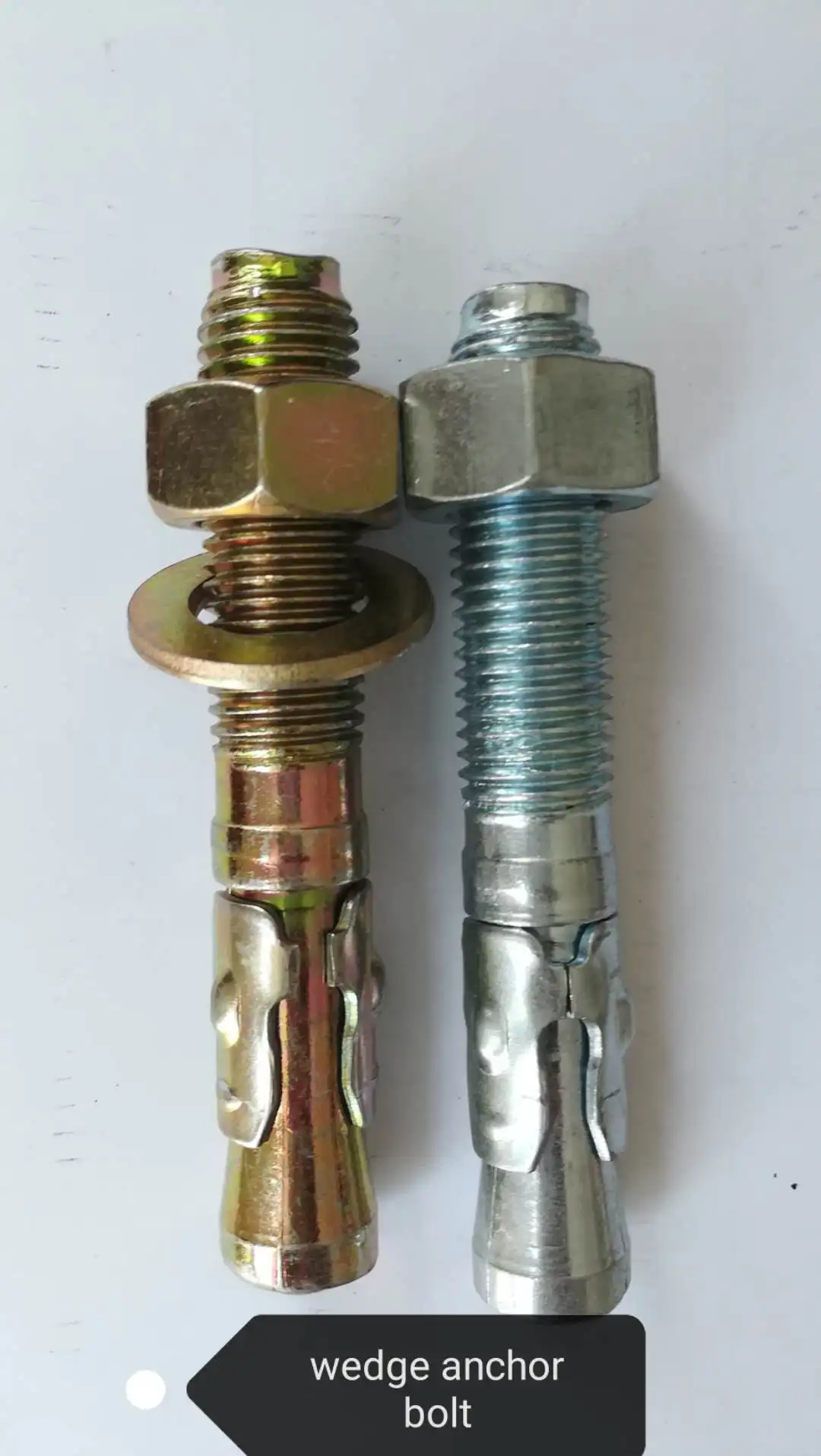 Steel expansion wedge anchor bolt zinc plated