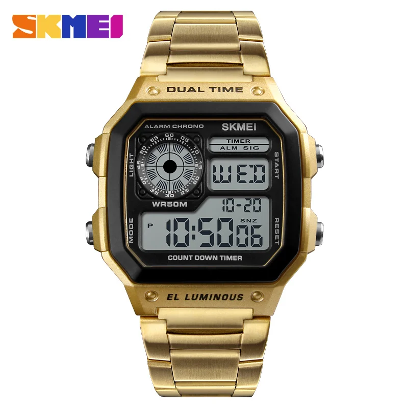 Skmei 1335 hot sale Thailand watches Relojes hombre wholesale digital watches men wrist watch gold
