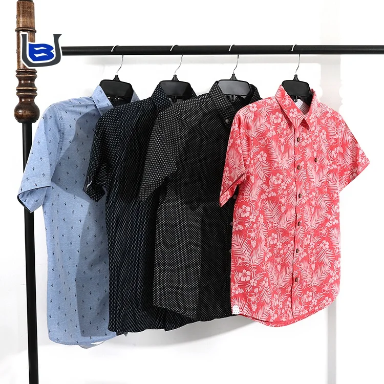 
Beautiful cotton casual pattern screen boy hawaiian floral custom print shirts for holiday 