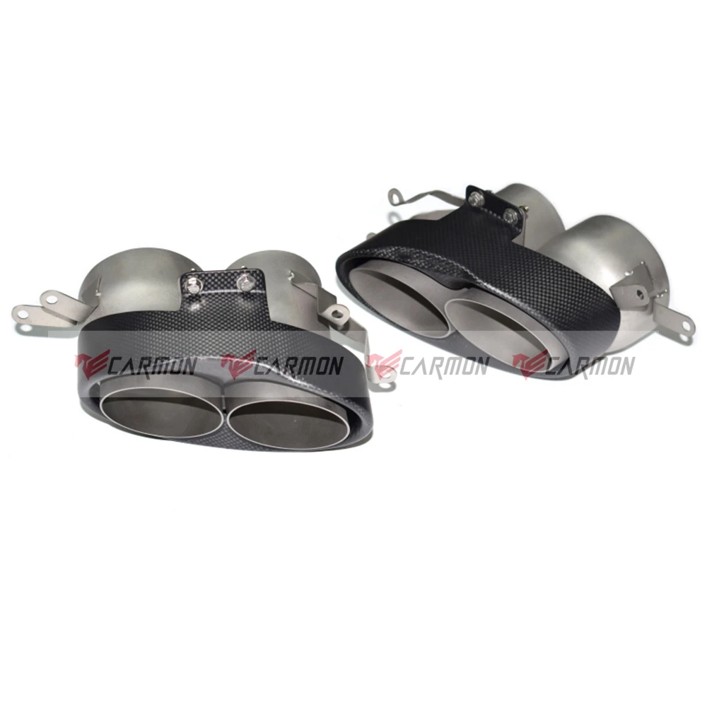 Carbon Exhaust Tips Car A4 A5 A6 A7 Modify Tailpipe Nozzles For AUDI RS7 RS6 RS5 RS4 Muffler End Tips