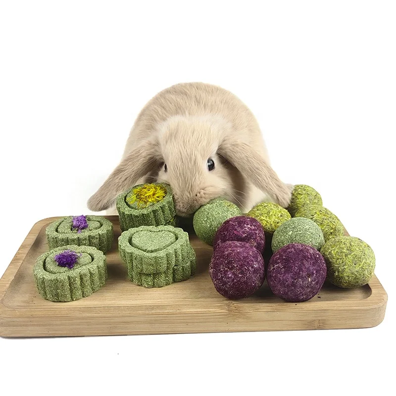 Кролик кролик зуб жевательные игрушки органический хомяк китайские шиллы зубы молярные снэки маленькая трава мяч съедобный