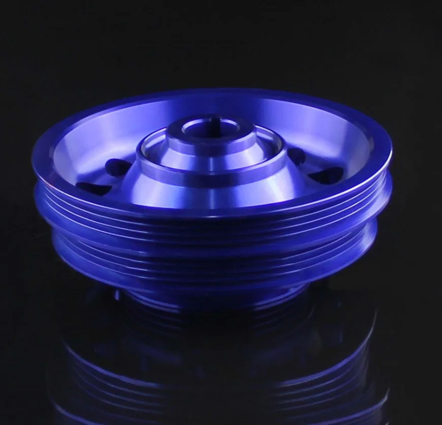 Racing Light Weight Aluminum Crankshaft Pulley OEM Size for 92-95 Civic SOHC D16 Red / Purple / Blue