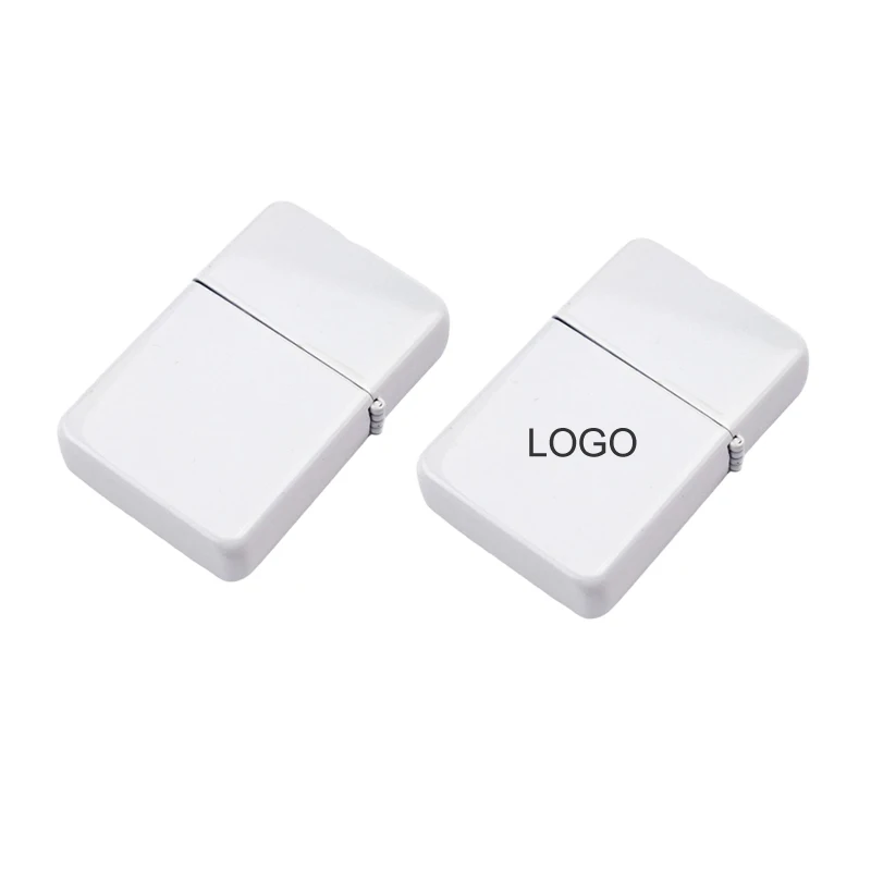 Custom logo printed stainless steel windproof gift lighters