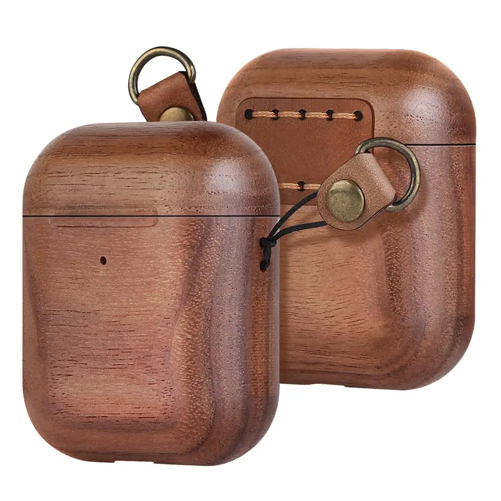 For AirPods Real Wood Hard Case Protective Wood Cover Case Shockproof Case For Apple AirPods