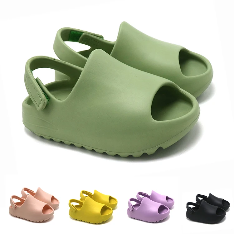 Wholesale Kids Shower Sandal Slippers  colorful cute EVA kids clogs shoe  Yez slide strap slides infant water shoes yezzy