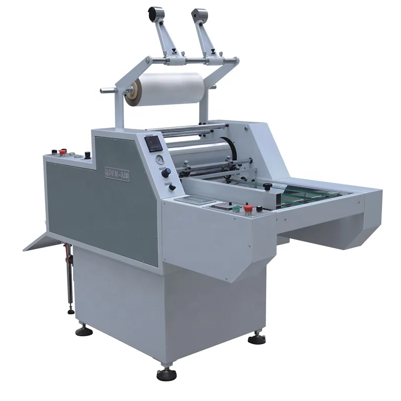 QDFM-520 semi automatic pneumatic single side fast speed hot bopp roll film laminating machine