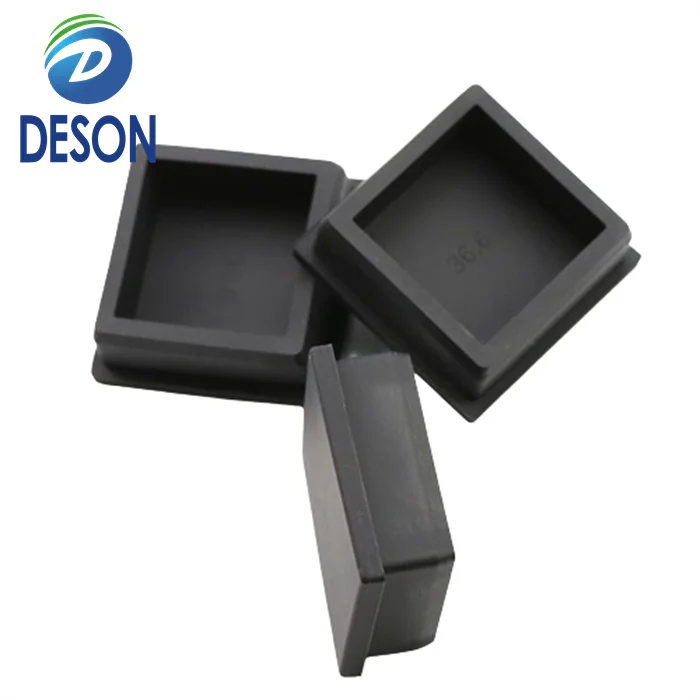 Deson Plastic Square Inner Plug Tubing end cap plug tube inserts Square Plastic Plug Insert Black End Cap for Metal Tubing