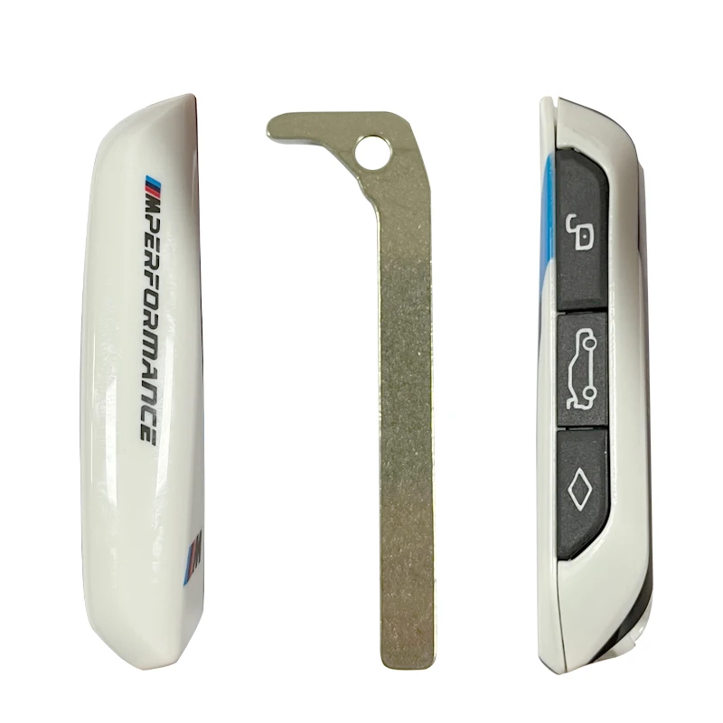 CS006057 Replacement Key Shell For BMW 1 3 5 6 7 Series X1 X3 X5 Series M Series Z4 Special Racing White Transplanted Card Case