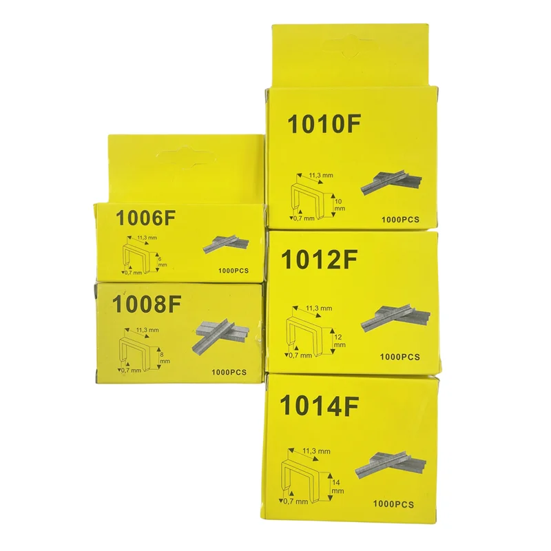 1000Pcs Gauge 1008F series Fastener Furniture Wood Used Staples Pins 8mm for Wood, Upholstery, Carpentry, Deco