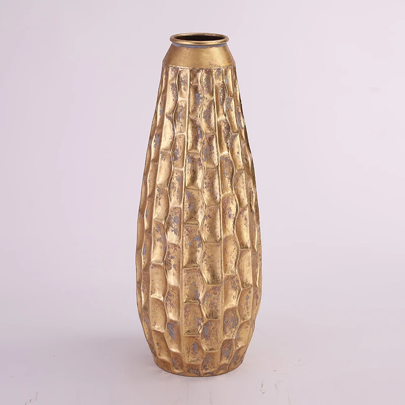 
 Роскошная Золотая ваза с цветами, металлический цвет, домашний декор  