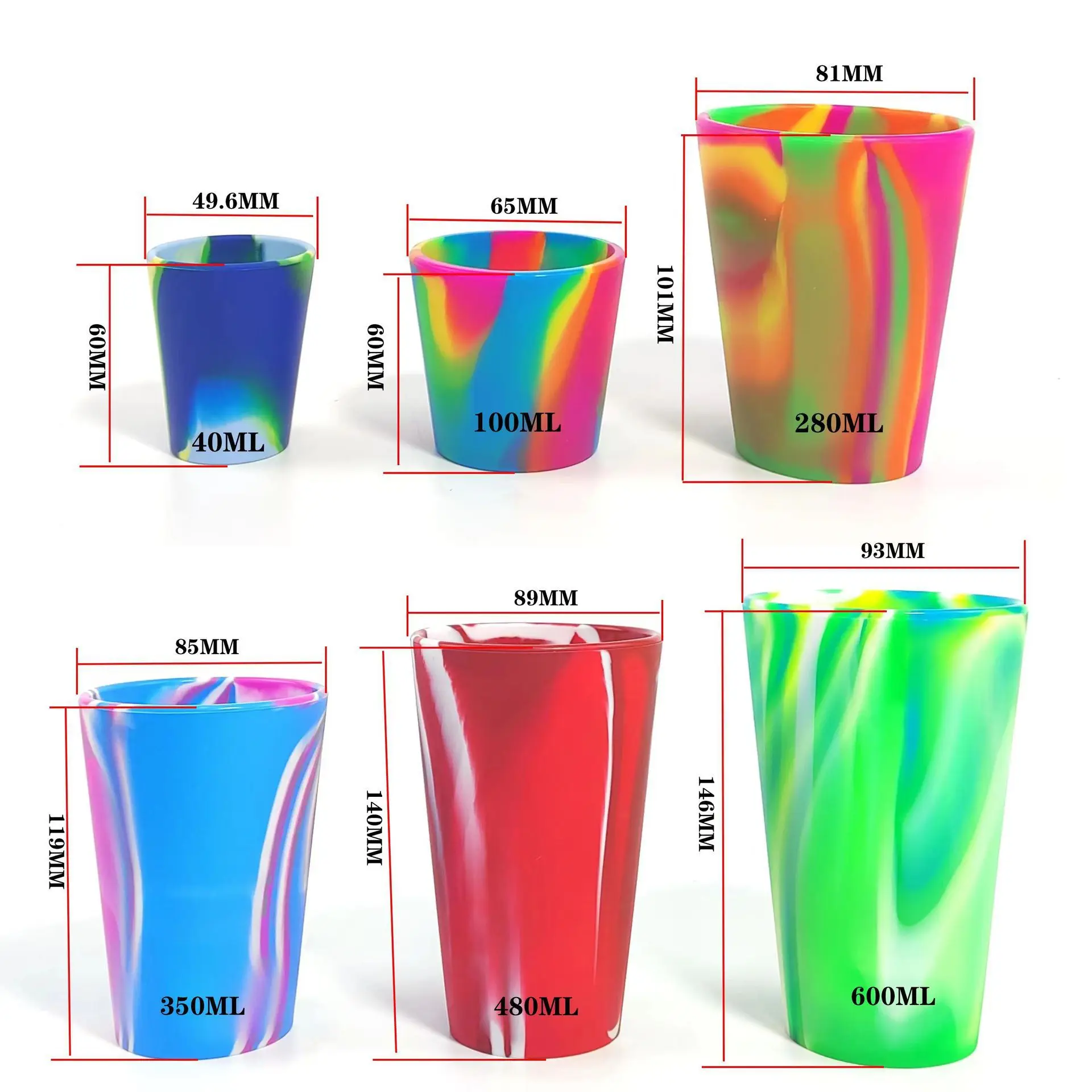 Unbreakable Silicone Pint Glasses Reusable Drinking Cup Food Grade Silicone Tumblers Silicon Cups