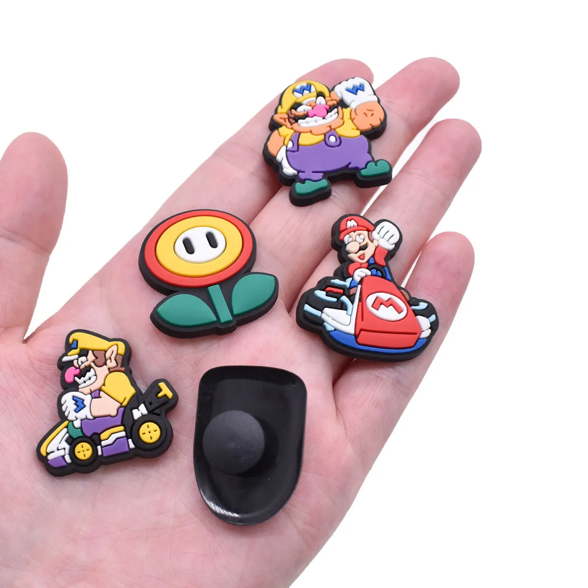 Cartoon Cool Anime Mario Luigi Yoshi Bowser Peach Princess Soft PVC 2D Charms DIY Shoes Decoration Bag Clog Charms Accessories