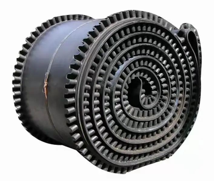 Side wall conveyor belt EP200 fabric large angle rubber corrugated sidewall conveyor belt