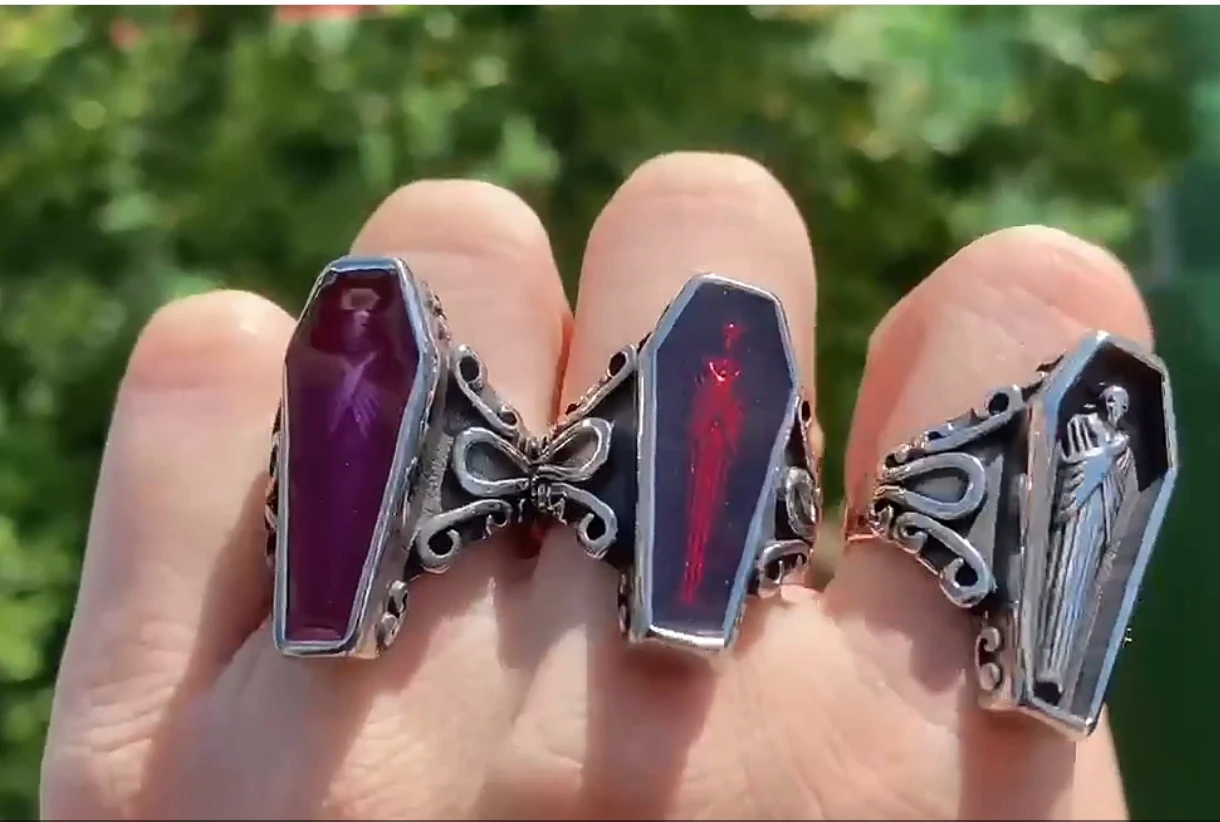 Hot Stainless Steel Ring Skull Collection Zombie Coffin Drip Rings for Men and Women